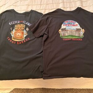 TWO Tommy Bahama Black \ Dark Gray Short Sleeve Graphic Tees